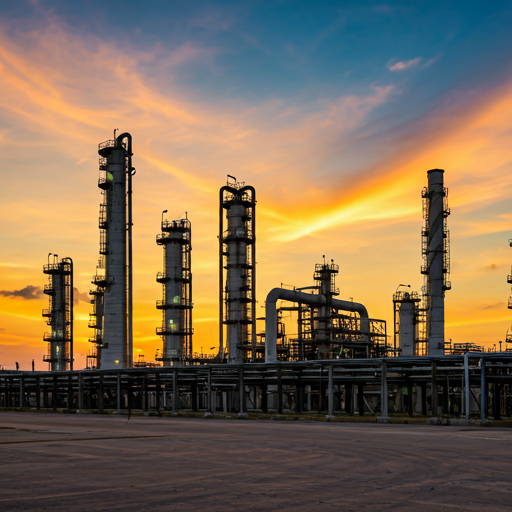 Distillation towers refinery
